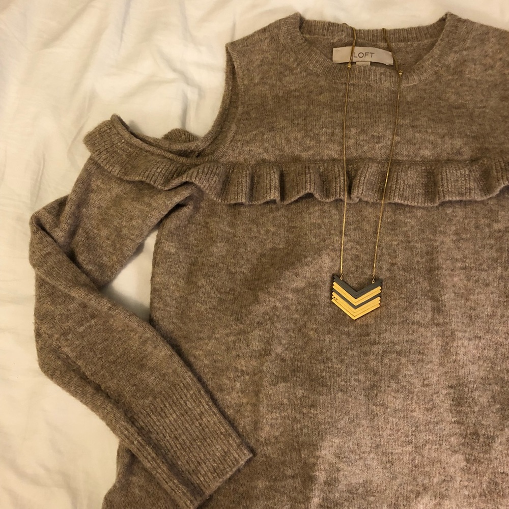 Loft Cold Shoulder Sweater